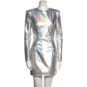 ✨Balmain- Silver Metallic Mini Dress brand new! 
Size: US4, FR36
